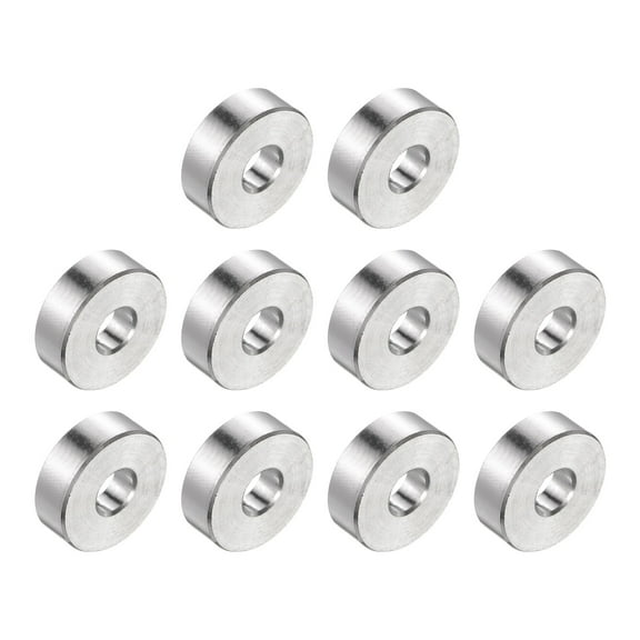 10 Pack Stainless Steel Spacer 1/4" Bore x 3/4" OD x 1/4" Length Screw Bushing Plain Finish Round Metal Spacer for M6 Screws Bolts and Rods