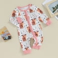 thumbnail image 3 of Okbabeha Western Baby Boy Girl Clothes Newborn Cowboy Outfit Fall Highland Cow Jumpsuit Infant Country Cowgirl Romper, 3 of 7