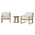 thumbnail image 5 of Walker Edison Modern Solid Wood 3-Piece Geometric Outdoor Chat Set, Natural, 5 of 6