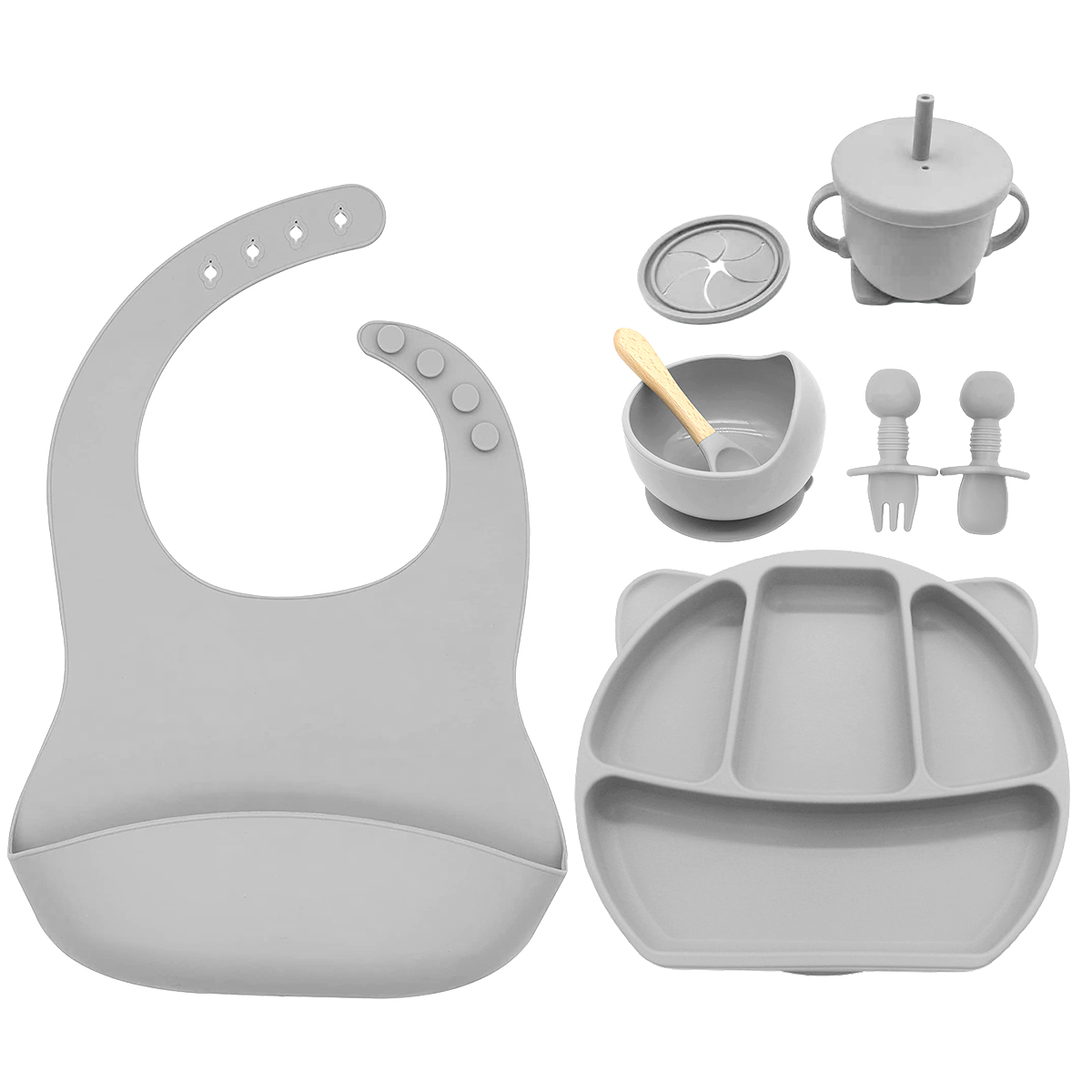 Eyoulife Silicone Baby Toddler Tableware Set Children NonSlip