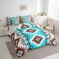thumbnail image 3 of Manfei Western Retro Aztec Bedding Comforter Set 7pcs, Bohemian Hippie Geometric Queen Bedding Sets, Teens Kids Adult Reversible Queen Sheet Sets, Ultra Soft Home Decor, 3 of 7