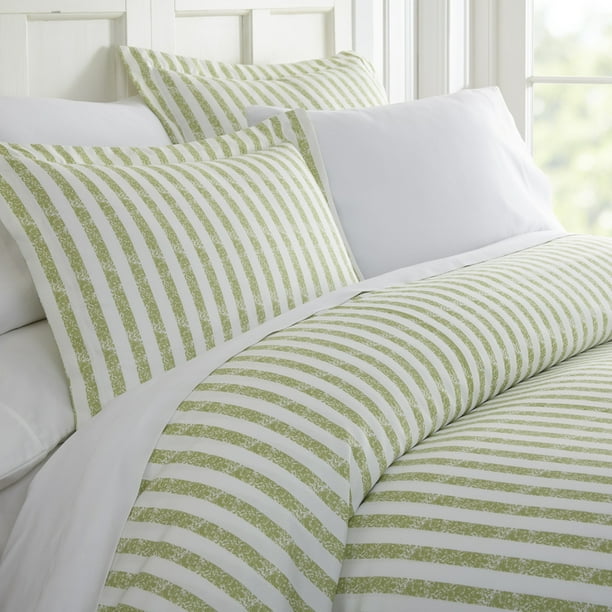 Simply Soft 3 Piece Puffed Rugged Stripes Duvet Cover Set