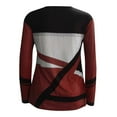 thumbnail image 3 of Blouse à Manches Longues pour Femmes Mode Décontractée Col Rond Couture Contraste Couleur T-Shirt Blouse à Manches Longues Blouse, 3 of 8