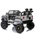 thumbnail image 6 of 4x4 24V Ride on Truck Car with Remote Control & 2 Seater, 4x200W Motors, 9AH Battery Powered Electric Toys, 4 Spring Suspension, 3 Speeds, LED Lights, Bluetooth MP3 Music, Big Kids, White, 6 of 11