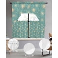 thumbnail image 3 of Turquoise Beige Dandelion Kitchen Curtains Sets 24 Inch Length with Valance, Farmhouse Botanical Blossom Swag Valances and Tiers Curtain Set Drapes Swag Curtains for Living Room, Bathroom, Bedroom, 3 of 6