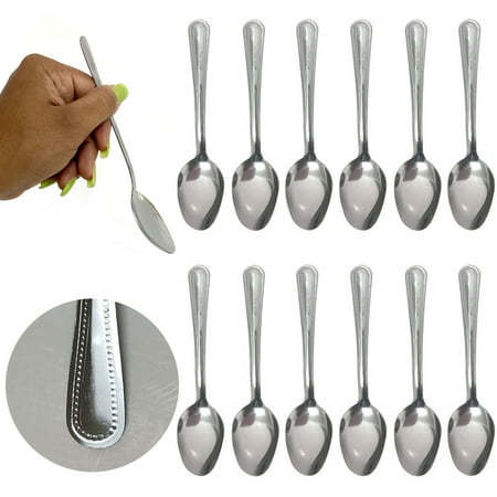 

12 Stainless Steel Table Dinner Spoons Set Kitchen Cutlery Utensils Tableware