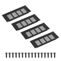 Uxcell 8 x 3.2 Inch Rectangle Ventilation Grille, 4PCS Aluminum Air Vent Cover, Black