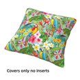 thumbnail image 3 of Throw Pillow Covers, Colorful Parrot Flower Plant Soft Square Pillow Cases with Invisible Zipper for Couch Bed Sofa, Farmhouse Fall Home Decor 16"x16", 3 of 7