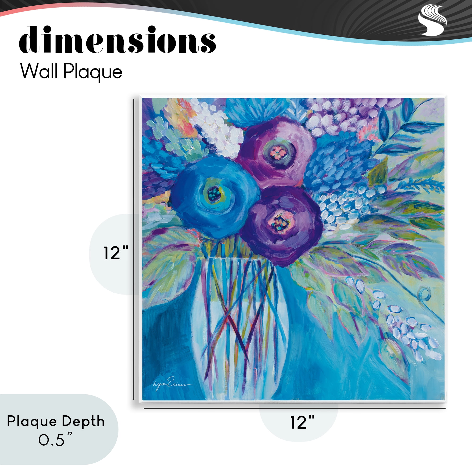 Stupell Industries True Blue Flower Bouquet Wall Plaque Art, design by Lynn Ericson Fine Art