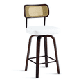 thumbnail image 7 of Ktaxon Mid-Century Modern Bar Stools 1 Pcs, Swivel Barstools 26" Counter Height with Padded Seat, Footrest & Backrest, Breakfast Kitchen Stools for Dining Room, Cafe, Bar Counter, White, 7 of 7