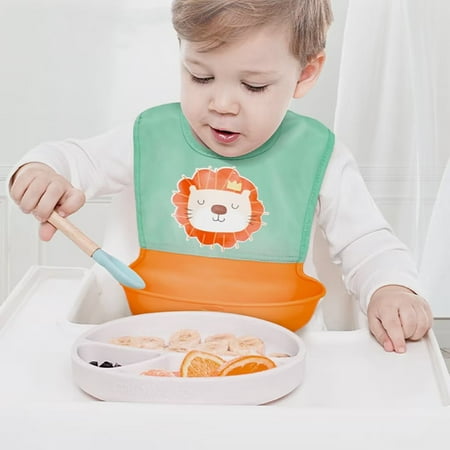 

Waterproof Silicone Baby Bibs | Pocket to Catch Food