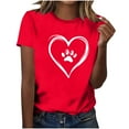 thumbnail image 2 of The Summer I Turned Pretty GaThRRgYP Summer Tops for Womens,Fashion Women's Short Sleeve Casual Leopard Printed Loose T-shirt Tops Red S, 2 of 7