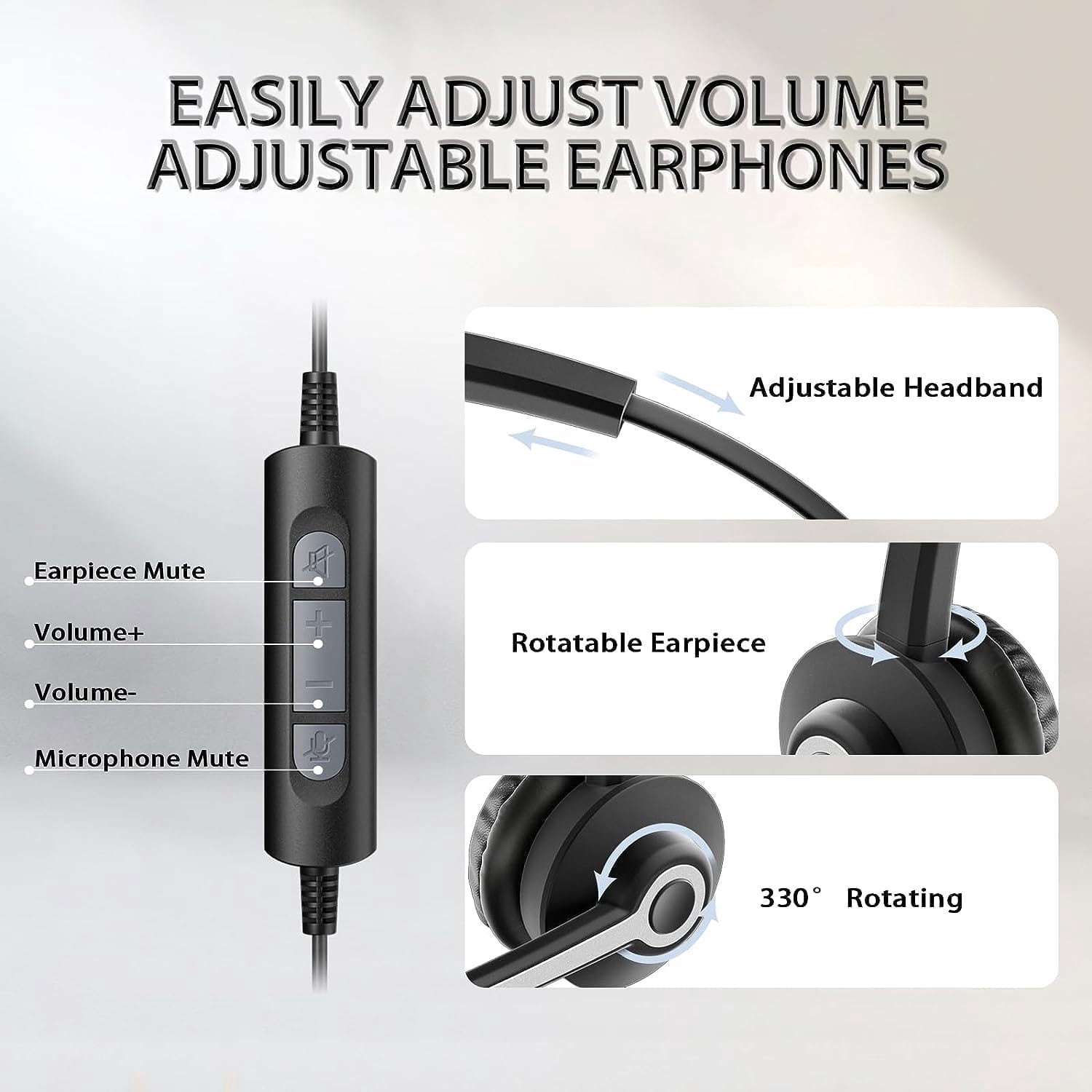 Wantek Binaural Corded USB Headset with Skype, Super Lightweight, Ultra Comfort