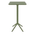 thumbnail image 3 of Luxury Commercial Living 24" Olive Green Square Folding Bar Table, 3 of 9