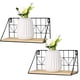 thumbnail image 1 of Estante Flotante Estante Moderno Estante de Pared Decorativo Boho Estantes de Almacenamiento de Madera con Marcos de Alambre de Metal Estante de exhibición para baño Dormitorio Sala de Estar Cocina, 1 of 7