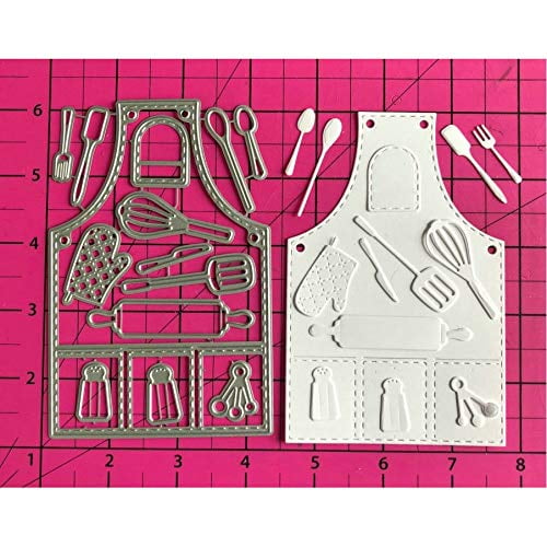 Troqueles metálicos para corte DIY de álbumes de recortes, delantal de cocina