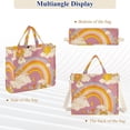 thumbnail image 6 of FORMRS Womens Corduroy Tote Bag Crossbody Shoulder Handbag with Pocket, Purple Retro Rainbow, 6 of 7