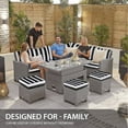 thumbnail image 5 of DTTRA Patio Cushion Covers Replacement, Waterproof Outdoor Cushions Slipcovers with Ties, Washable Wicker Rattan Sectional Sofa Couch Cover Set with Zipper, 5 of 8