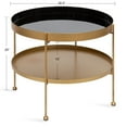 thumbnail image 3 of Kate and Laurel Nira Modern Round Tiered Coffee Table, 26 Inch Diameter, Black and Gold, Metal Table, 3 of 7