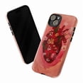 thumbnail image 3 of Floral Anatomical Heart Phone Case, Artistic Red Heart & Botanical Flowers Aesthetic Phone Protective Case for iPhone 16 15 14 13 12 11 Pro Max Plus Mini, 3 of 6