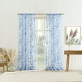 thumbnail image 2 of No. 918 Ambree Vintage Floral Sheer Rod Pocket Curtain Panel, 51"x63", Chinoiserie Blue, 2 of 7