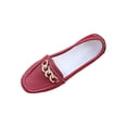 thumbnail image 2 of Loafers for Women Comfortable Slip On Business Work Flats Shoes Casual Loafer Flat Sole Women's Casual Plus Size Loafers with Metal Chain, 2 of 9