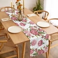 thumbnail image 3 of Pink Floral Table Runner - 70 Inch Long, Kitchen Dining Table Runner Dresser Scarves, Pastoral Botanical Leaves Farmhouse Rustic Farmhouse Decor for Coffee Tables Wedding Party Banquet, 3 of 8