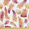 thumbnail image 1 of Feather Upholstery Fabric by the Yard, Quills with Brush Marks Hand Drawn Nature Illustration Inspirations, Decorative Fabric for DIY and Home Accents, 1 Yard, Orange Beige Purple by Ambesonne, 1 of 4