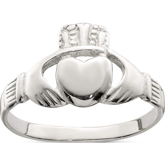 Sterling Silver Solid Claddagh Ring (Size 7) Made In India qr957-7
