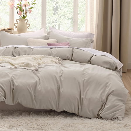 Oversized King Duvet Cover Only, Prewashed Extra Soft All Season Bedding with Zipper Closure, Linen Look
