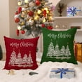 thumbnail image 3 of Christmas Pillow Covers 18x18 Inch Set of 2 White Christmas Tree Merry Christmas Decorative Green Throw Pillows Winter Christmas Decor for Home Couch ST-007B18, 3 of 6