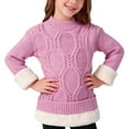 thumbnail image 2 of YunPes Boys Girls Cable Knit Sweater Kids Thick Fleece Lined Mock Neck Long Sleeve Pullover Shirt Winter Warm Solid Tops, 2 of 6