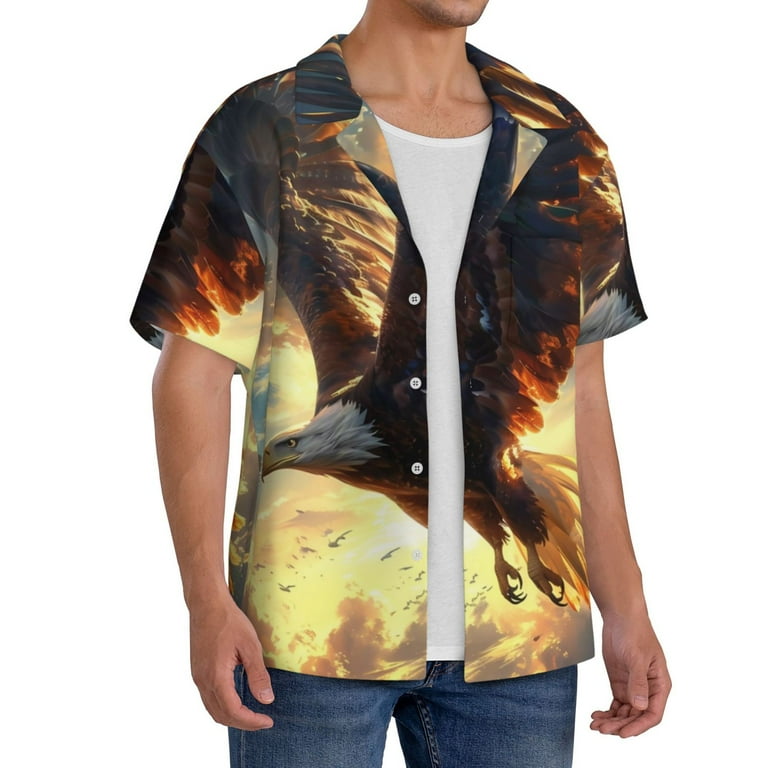 Yiaed Golden Sky Bald Eagle Print Mens Casual Wrinkle Free Shirts Short Sleeve Button Down Summer Stretch Dress Shirt- - Walmart.com Yiaed Golden Sky Bald Eagle Print Mens Casual Wrinkle Free Shirts Short Sleeve Button Down Summer Stretch Dress Shirt- - Walmart.com