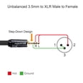 thumbnail image 3 of Cable de 3,5 mm a XLR, cable de 1,8 m, macho a macho, compatible con iPod, 3 of 6