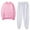 Pink, variant on Women Plus Size 2 Piece Tracksuit Women's Solid Round Neck Pullover Casual Sports Pants Sports Set