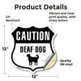 thumbnail image 2 of Caution Deaf Dog 12 inch X 12 inch Shield Shaped Heavy Duty 3.2 mil Vinyl Decal Weather Resistant Made in the USA, 2 of 5