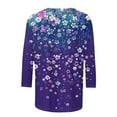 thumbnail image 5 of CYMMPU 3/4 Sleeve Blouses for Women Dressy Casual Flower Pattern Tunic Tops Round Neck Fall Trendy Shirts Spring Tops Loose Fit Lightweight Basic Tees Multicolor XXXXL, 5 of 5