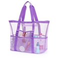 thumbnail image 1 of Hyasfey Mesh Beach Bag with Zipper Large Capacity Beach Tote Foldable Design Waterproof Sand-proof Pool Bag with Pockets, 1 of 8
