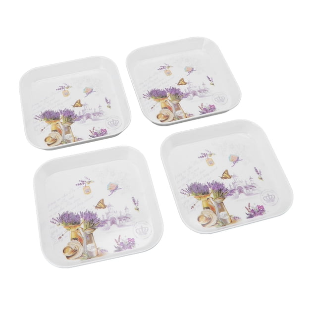 Plato de Merienda de Frutas ANGGREK 4 Piezas de Hueso Escupir 15x15cm