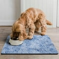 thumbnail image 2 of Pet Food Mat Absobing Durable Cat Food Mat Beautiful Blue White Leaf Cat Mat for Food Dog Water Bowl Mat for Messy Drinker, 2 of 7