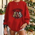 thumbnail image 1 of Qiopertar Mode Femmes Décontracté Imprimé Col Rond Manches Longues T-Shirt Ample Blouse d'Automne Pull Tops Chandails en Molleton Sans Capuche Liquidation Livraison Gratuite à Moins de 5$ jusqu'à 90 % de Réduction, 1 of 5