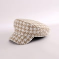 thumbnail image 5 of CoCopeaunts Beret Hats for Women Autumn Winter Hat Lattice Flat Top Men Wide Brim Newsboy Cap Female Keep Warm Military Cap, 5 of 7