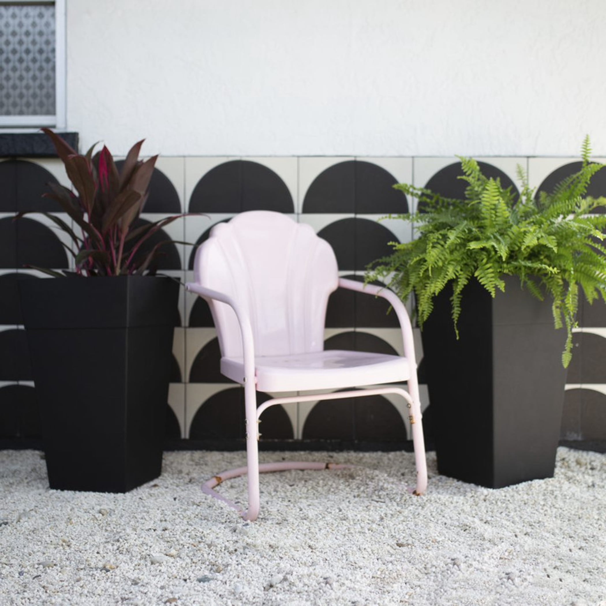 Bloem Finley 25" Tall Tapered Recycled Plastic Planter, Indoor/Outdoor, Black