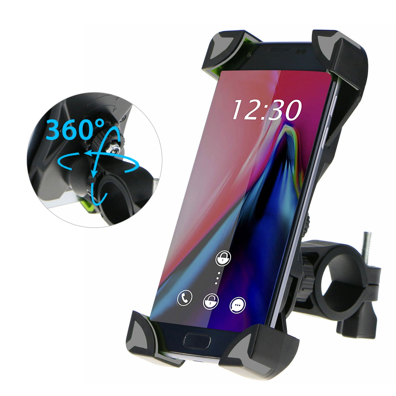 Samsung S20 S20 360/° Rotation Bike Motorcycle Handlebar Phone Holder with Diagonal Bracket Design for iPhone 11 Pro Max Xr XR Xs X 8 7 6S Plus and More 4-6.8 Phone EXSHOW Bike Cell Phone Mount