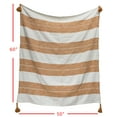 thumbnail image 3 of Foreside Home & Garden Orange Striped Woven 50 x 60 Cotton Throw Blanket with Hand Tied Tassels, Ochre, 3 of 6