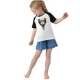 thumbnail image 6 of Cute Raglan Graphic Tees for Girls Summer Short Sleeve Baseball T-Shirts Loose Fit Round Neck Casual Going Out Tops Black， 13 Years, 6 of 7