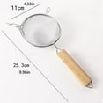 thumbnail image 3 of 10 Inch Single Medium Tin Mesh Strainer with Wooden Handle - Kitchen Utensil Food Strainer Skimmer Spoon for Cooking Strainer Rice Quinoa Pasta Fruit Vegetable Strainer, 6.3 Inch Diameter, 3 of 7