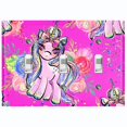 thumbnail image 1 of Metal Light Switch Plate Cover Pink Unicorn Rose Fairy Universe UNI005, 1 of 13