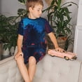 thumbnail image 4 of Fotbe Spooky Halloween Night Scene Pijama Estampada de 2 Piezas para Niños – Ropa de Dormir de Manga Corta Cómoda para Niños y Niñas, Camiseta y Shorts de Algodón-Large, 4 of 6