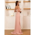 thumbnail image 4 of Vestido de dama de honor KNCERY de satén verde salvia para mujer, talla 8, 4 of 6
